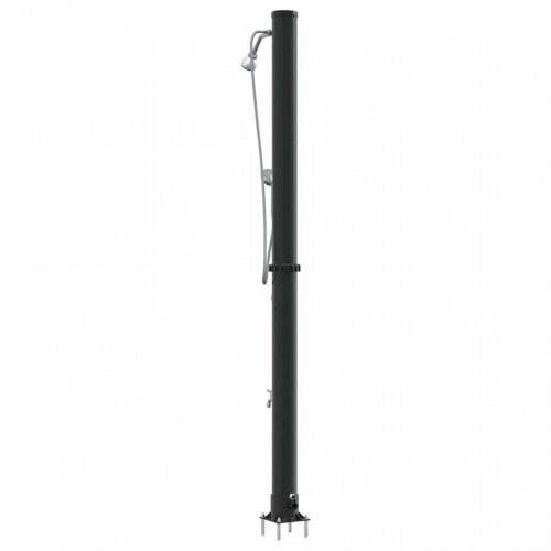 Udendørs solbruser Sort 217 cm PVC og aluminium