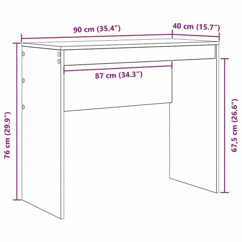 Skrivebord beton grå 90 x 40 x 76 cm