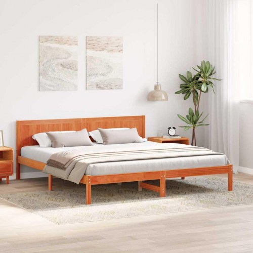Sengestel med hovedgavl 200 x 200 cm - brun