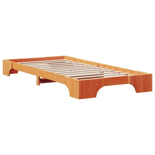 Sengestel voksbrun 100 x 200 cm i massiv fyrretræ