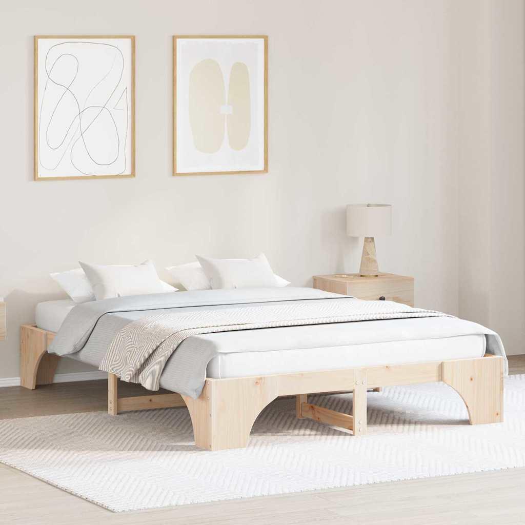 Sengestel Massiv fyrretræ 150 x 200 cm Massivt fyrretræ