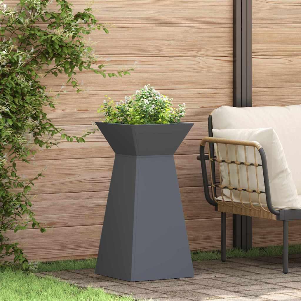 Søjle Plantekasse 2 stk Antracit 35 x 35 x 73 cm Stål