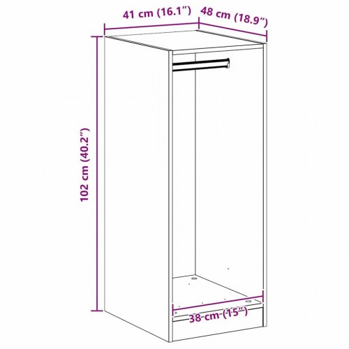 Garderobeskab artisan eg 41 x 48 x 102 cm Konstrueret træ