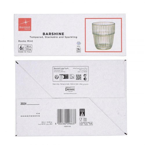 Bormioli Rocco Barshine vandglas, grøn - 300 ml (6 stk.)