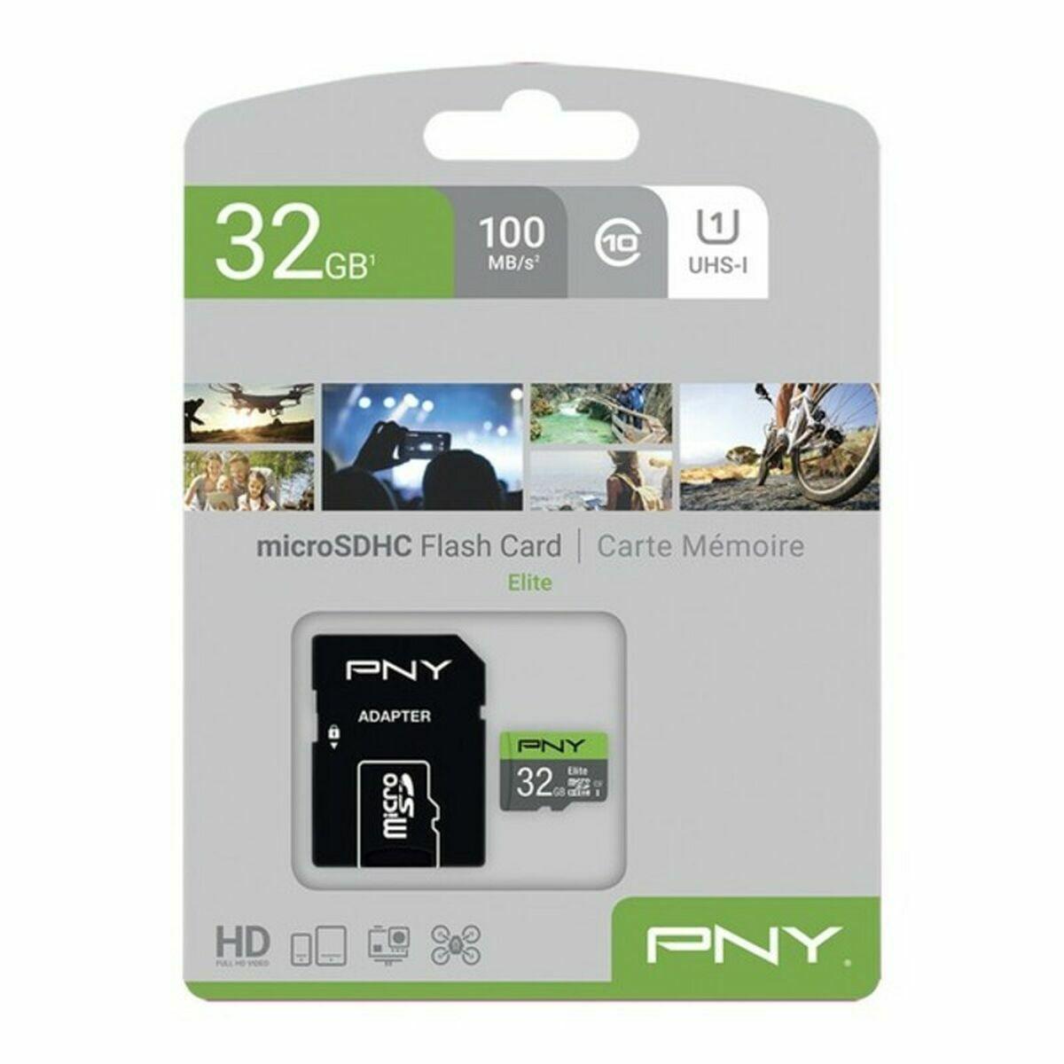 MicroSDHC-kort PNY 32 GB UHS-I U1 Class 10 + SD-adapter
