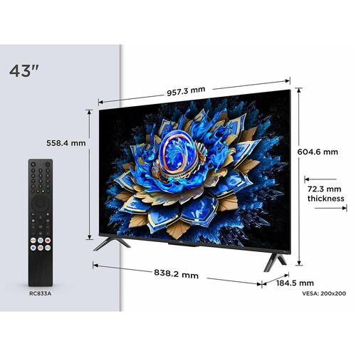 TCL 43" QLED 4K Ultra HD Smart TV (43T69C)