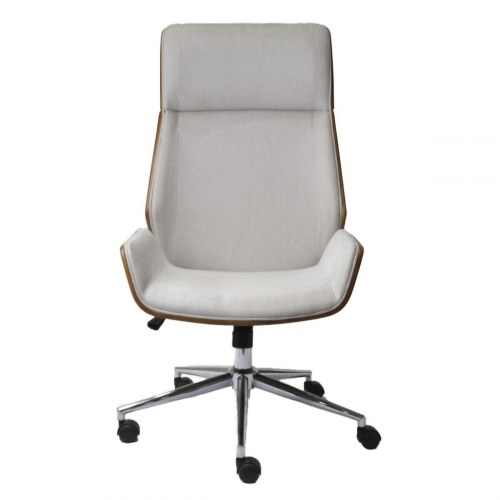 Kontorstol - brun/beige med kromfinish