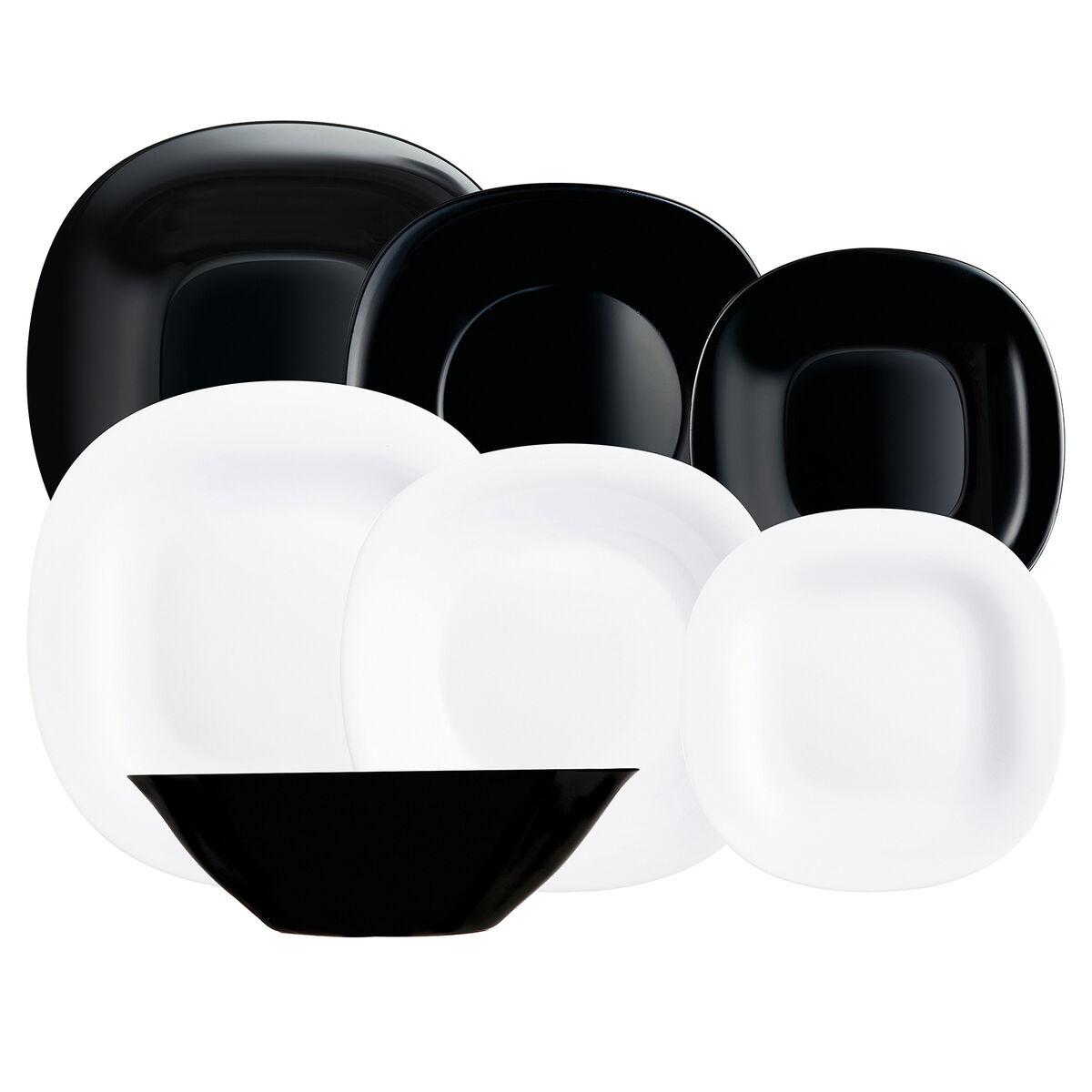Spisestel Luminarc Carine & Hvid Sort Glas Dele