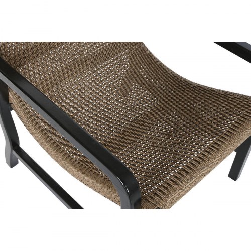 Lænestol i spanskrør og teak - brun/sort, 66 × 73 × 80 cm