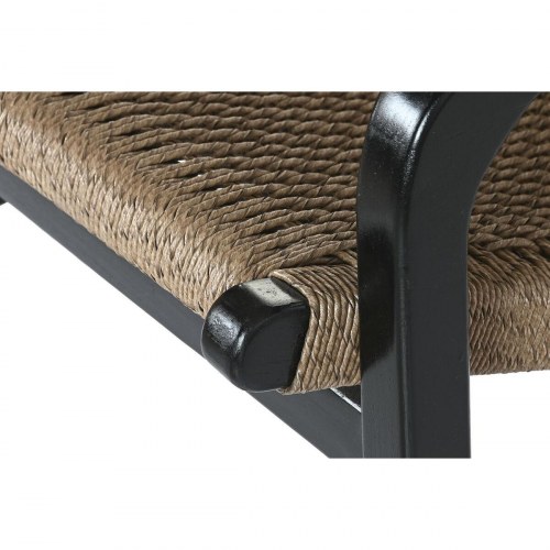 Lænestol i spanskrør og teak - brun/sort, 66 × 73 × 80 cm