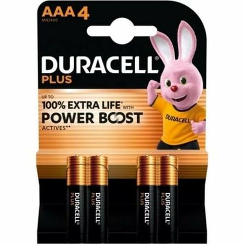 Batterier AAA Duracell Plus 1,5 V - 4 stk.
