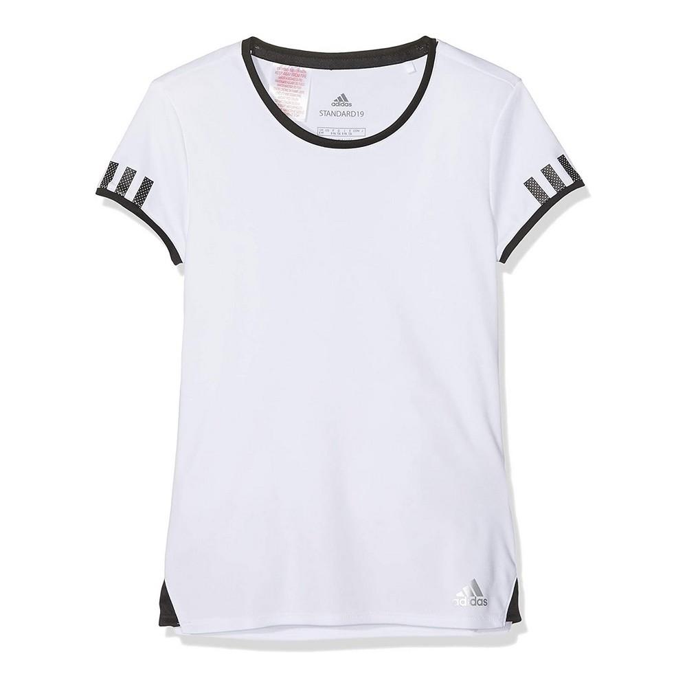 Børne Kortærmet Shirt Adidas Club Tee Du2464 Hvid Polyester