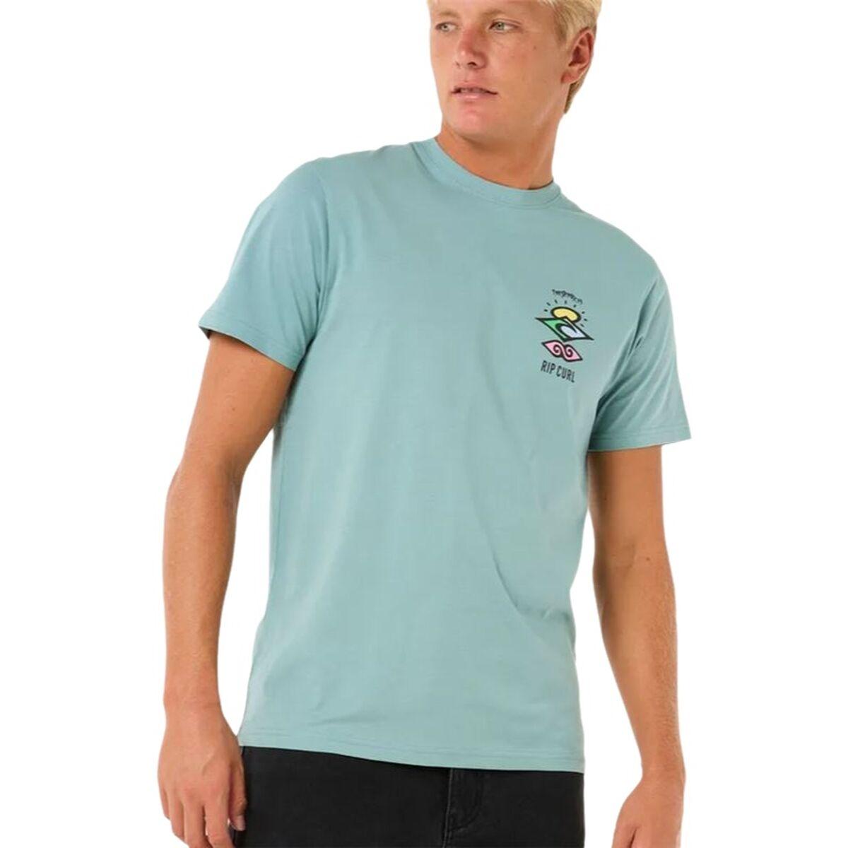 Kortærmet Shirt Til Mænd Rip Curl Search Icon Tee Blå