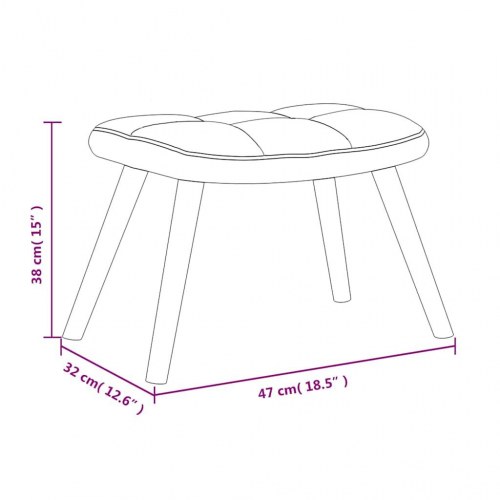 Gyngestol med fodskammel fløjl lysegrå