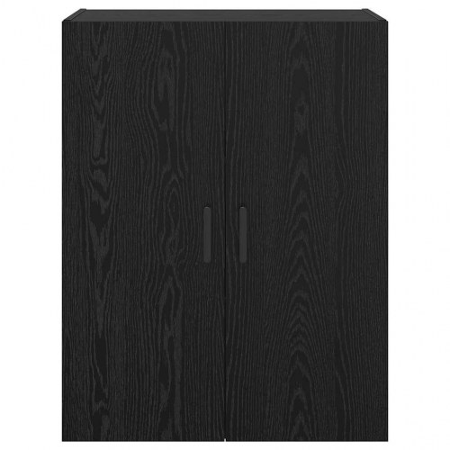 Væghængte skabe 2 stk Sort eg 69.5 x 34 x 90 cm Konstrueret træ