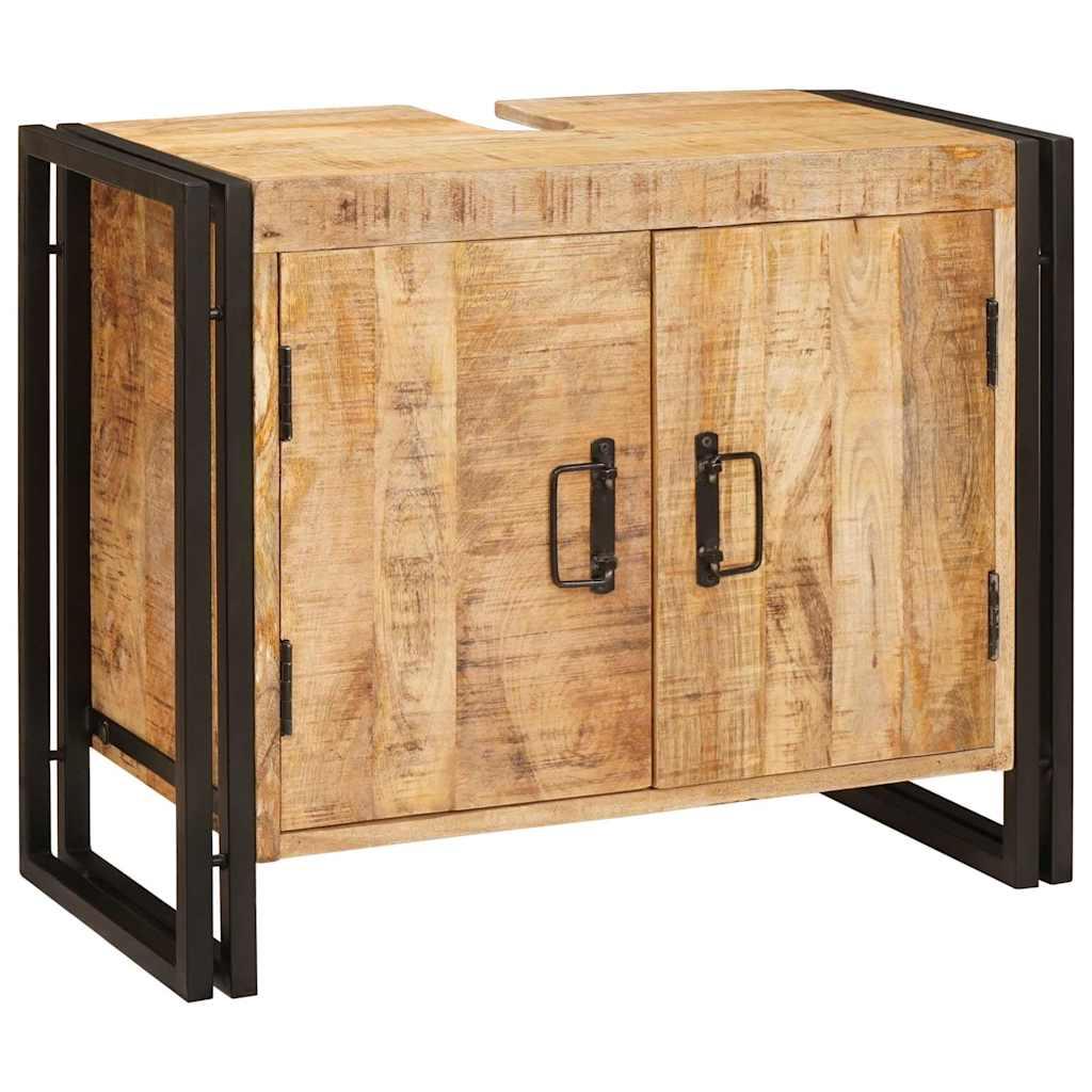 Badeværelsesvaskeskab 71 x 33 x 58 cm Massivt mangotræ og jern