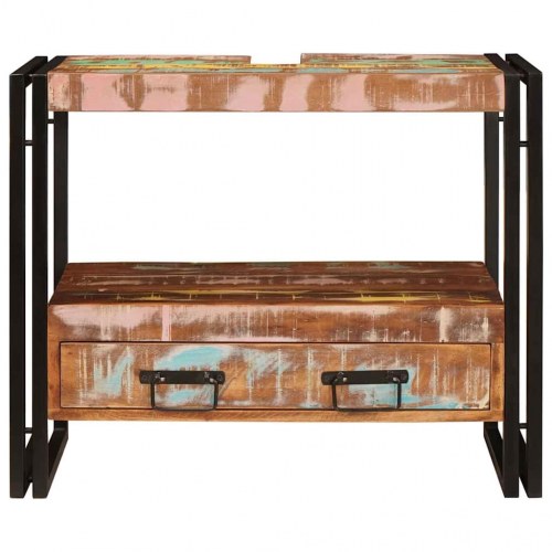 Vaskeskab i massivt genbrugstræ 71 x 33 x 58 cm - flerfarvet