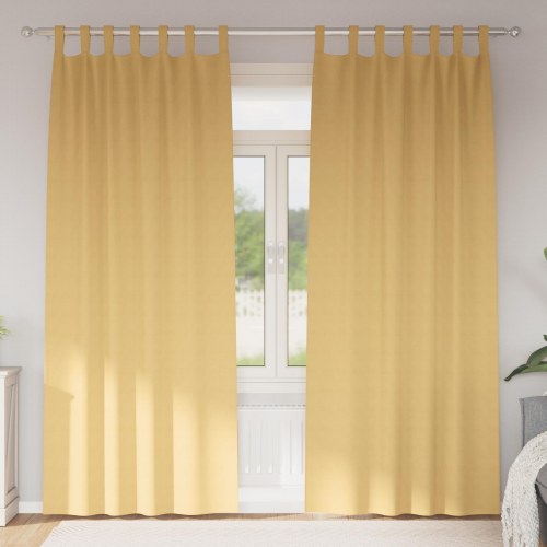 Mørklægningsgardiner med gardiner Beige Polyester