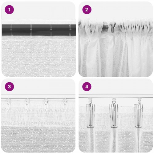 Gardiner med gardiner Hvid 500x100cm Polyester