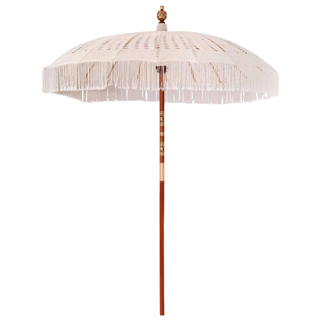 Parasol Creme (185-195) x 250 cm Bomuld og massivt træ