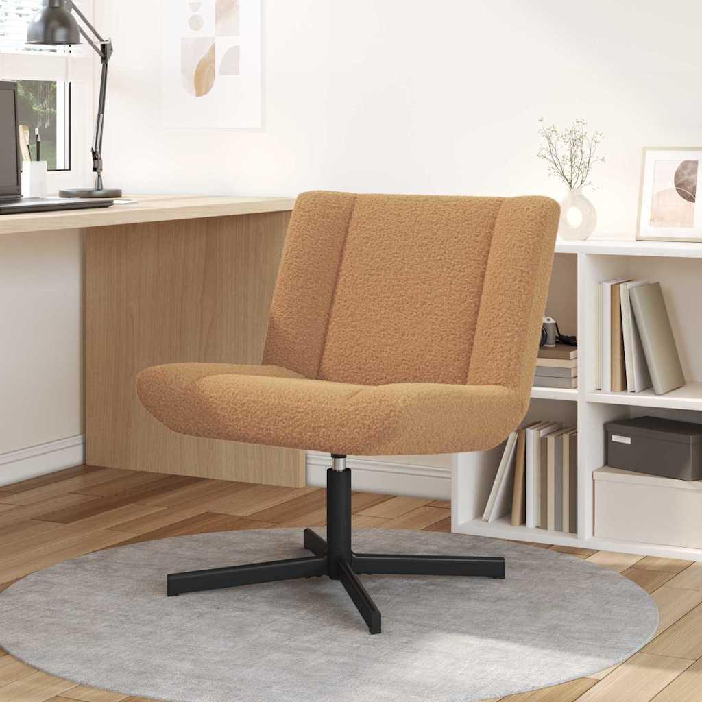Drejestol i fårskind - beige, 63 × 75 × 76 cm