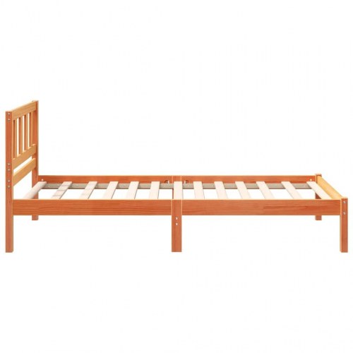 Sengestel med hovedgærde 90 x 200 cm - voks brun