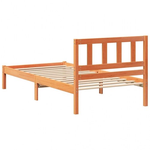 Sengestel med hovedgærde 90 x 200 cm - voks brun