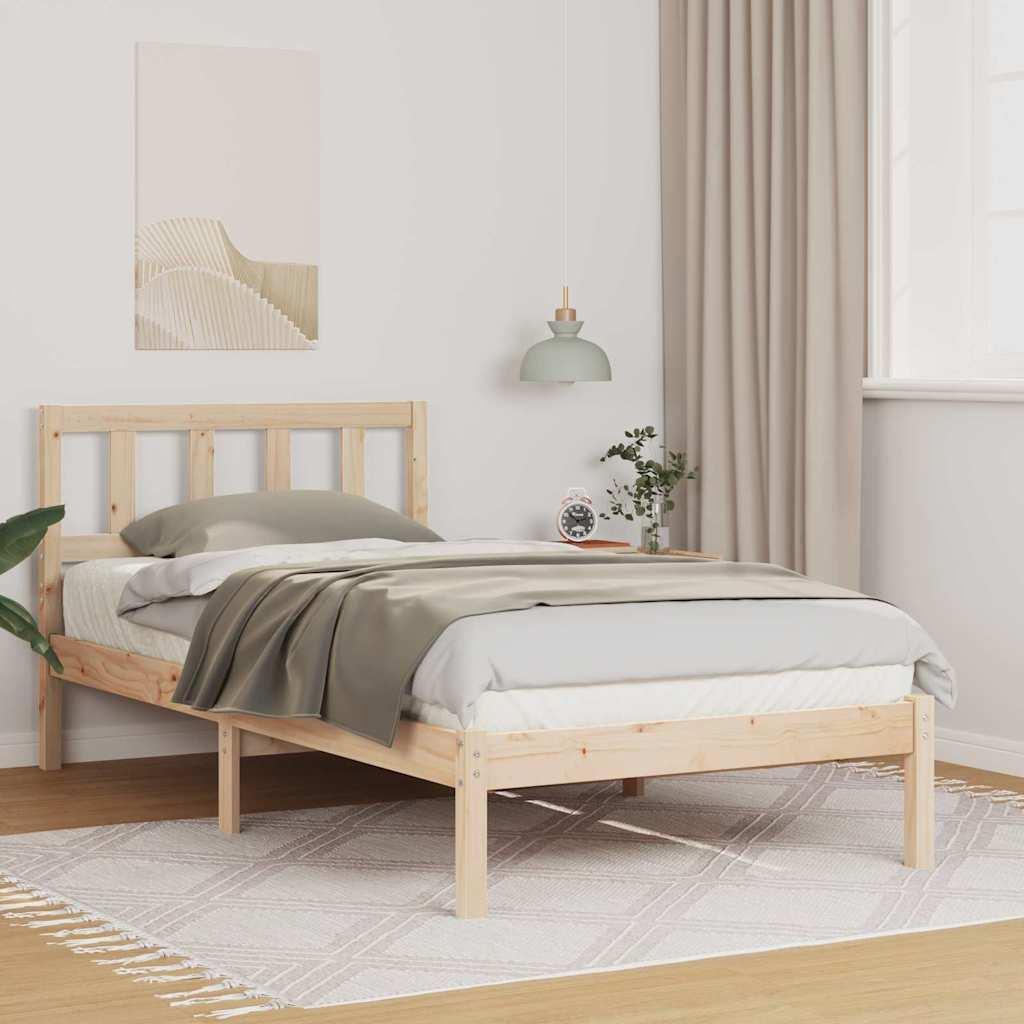 Sengestel med hovedgærde Brun 90 x 190 cm Massivt fyrretræ