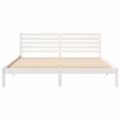 Sengestel med hovedgærde 180 x 200 cm - hvid, massiv fyrretræ