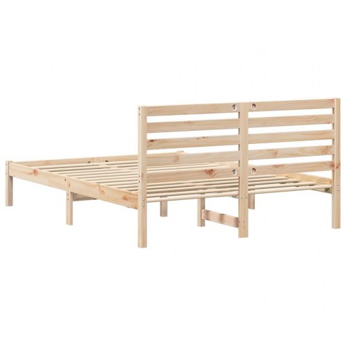 Sengestel med hovedgærde - brun 140 x 190 cm