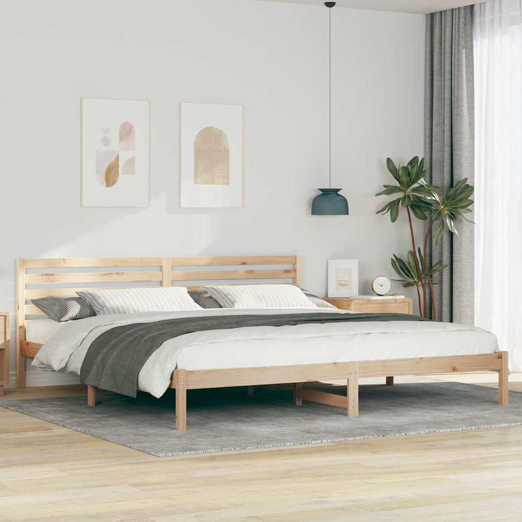 Sengestel med hovedgærde Brun 180 x 210 cm Massivt fyrretræ