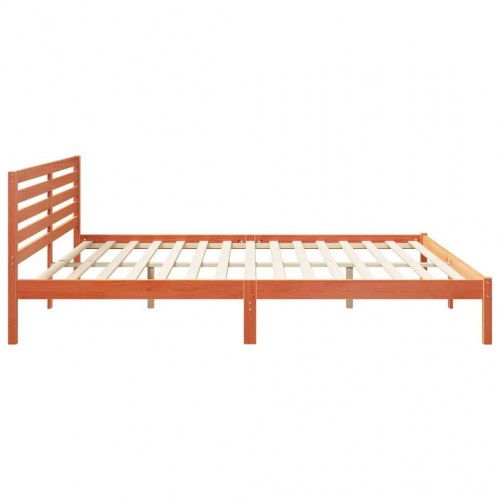 Sengestel med hovedgærde - voks brun 180 x 210 cm