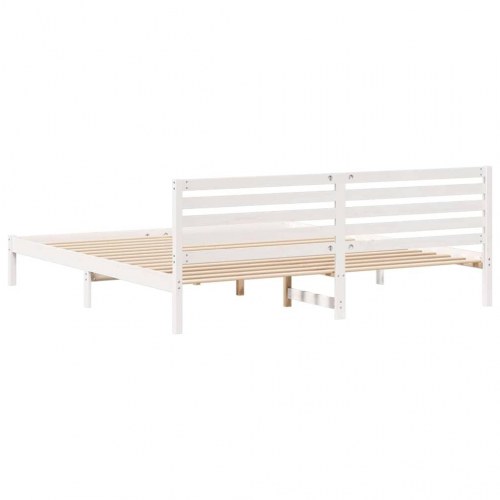 Sengestel med hovedgærde 200 x 210 cm - hvid