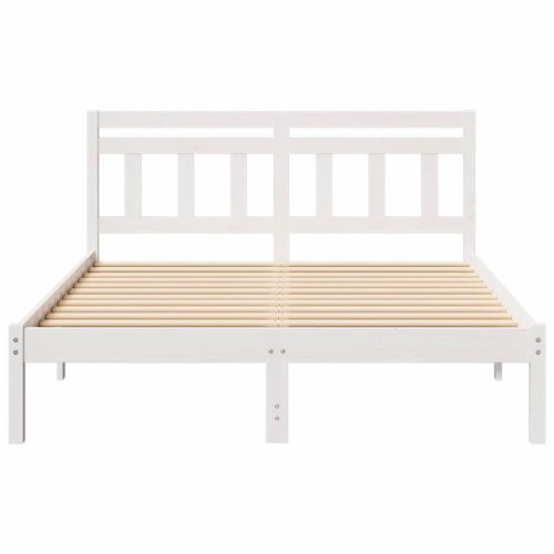 Sengestel med hovedgærde Hvid Konstruktionsfyr