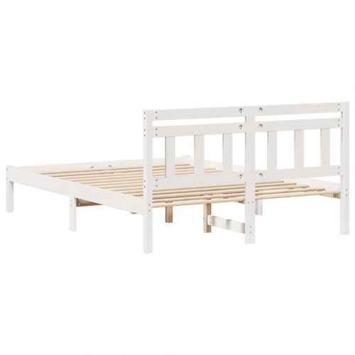 Sengestel med hovedgærde Hvid Konstruktionsfyr