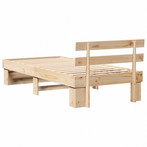 Sengestel med hovedgærde 100 x 200 cm i massivt fyrretræ