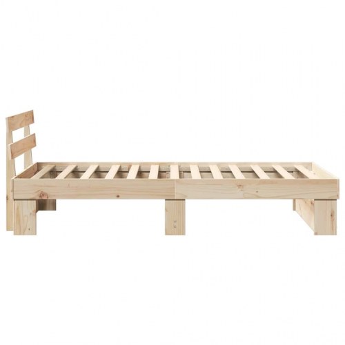 Sengestel med hovedgærde - brun 80 x 200 cm massiv fyrretræ