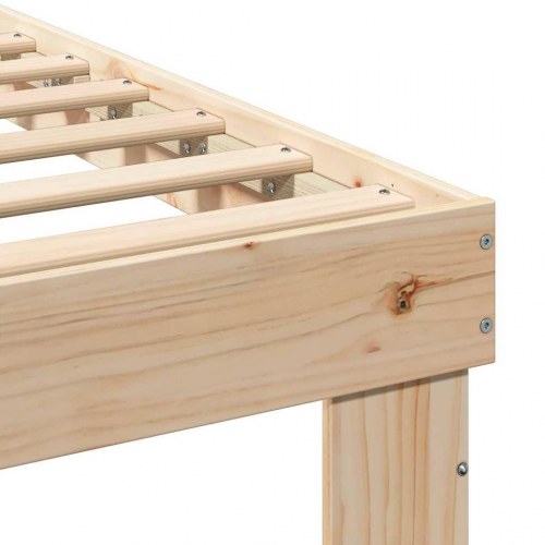 Sengestel med hovedgærde - brun 90 x 200 cm, massiv fyrretræ