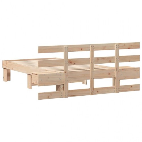 Sengestel med hovedgavl brun 90 x 190 cm i massiv fyrretræ
