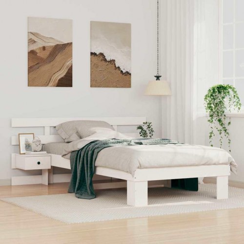Sengestel med hovedgærde 90 x 190 cm - hvid