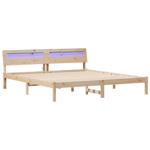 Sengestel med hovedgærde og USB-porte - brun 180 x 200 cm