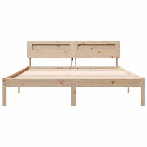 Sengestel med hovedgærde og USB - brun 160 x 200 cm