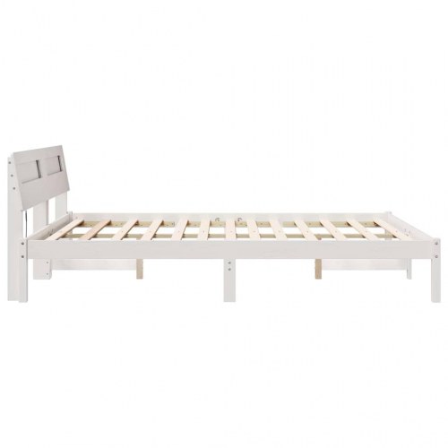 Sengestel med hovedgærde og USB-porte - hvid 140 x 200 cm