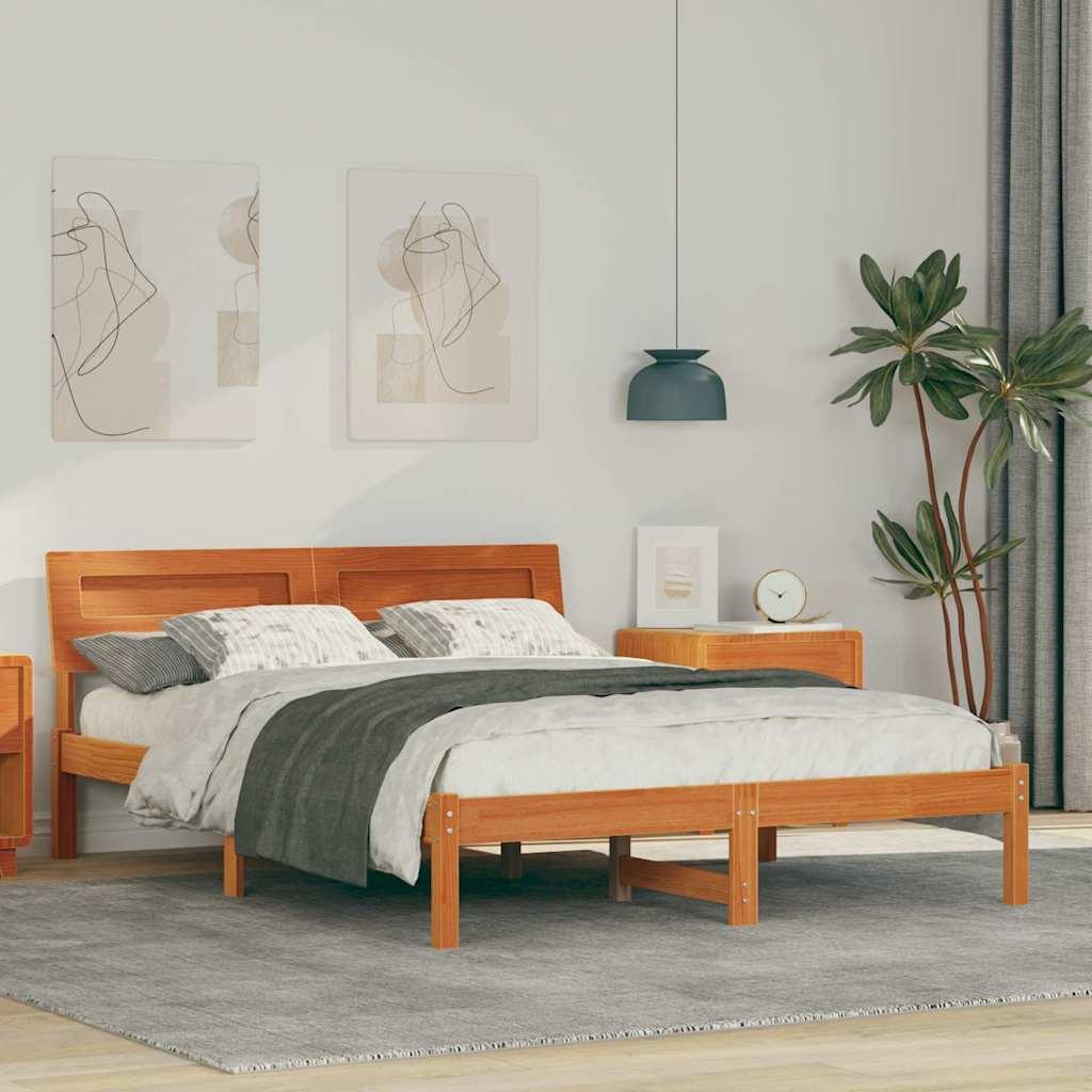 Sengestel Gyldenbrun 120 x 190 cm Massivt fyrretræ