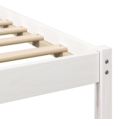Sengestel med hovedgærde 100 x 200 cm - hvid, massiv fyrretræ