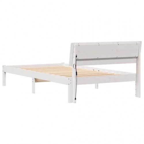 Sengestel med hovedgærde 90 x 200 cm - hvid