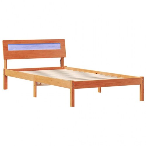 Sengestel med hovedgærde - voks brun 75 x 190 cm