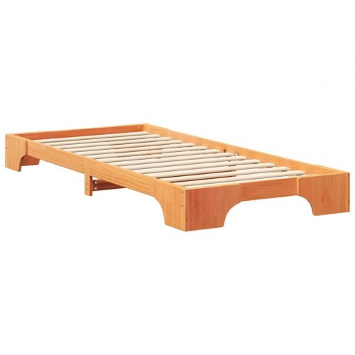 Sengestel brun 80 x 210 cm i massiv fyrretræ