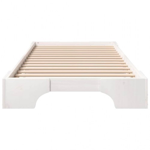 Sengestel 90 x 210 cm i massiv fyrretræ - hvid