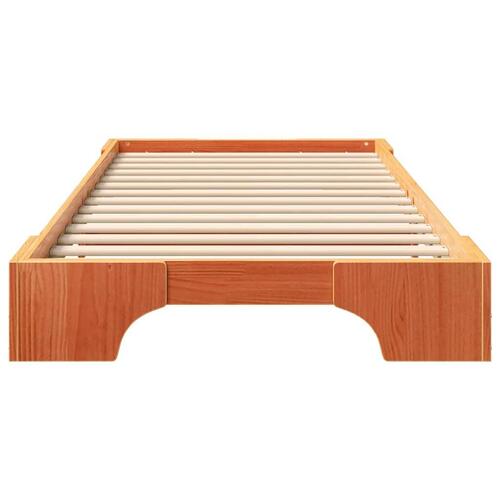 Gulv seng ramme Brun 100 x 210 cm Massivt fyrretræ